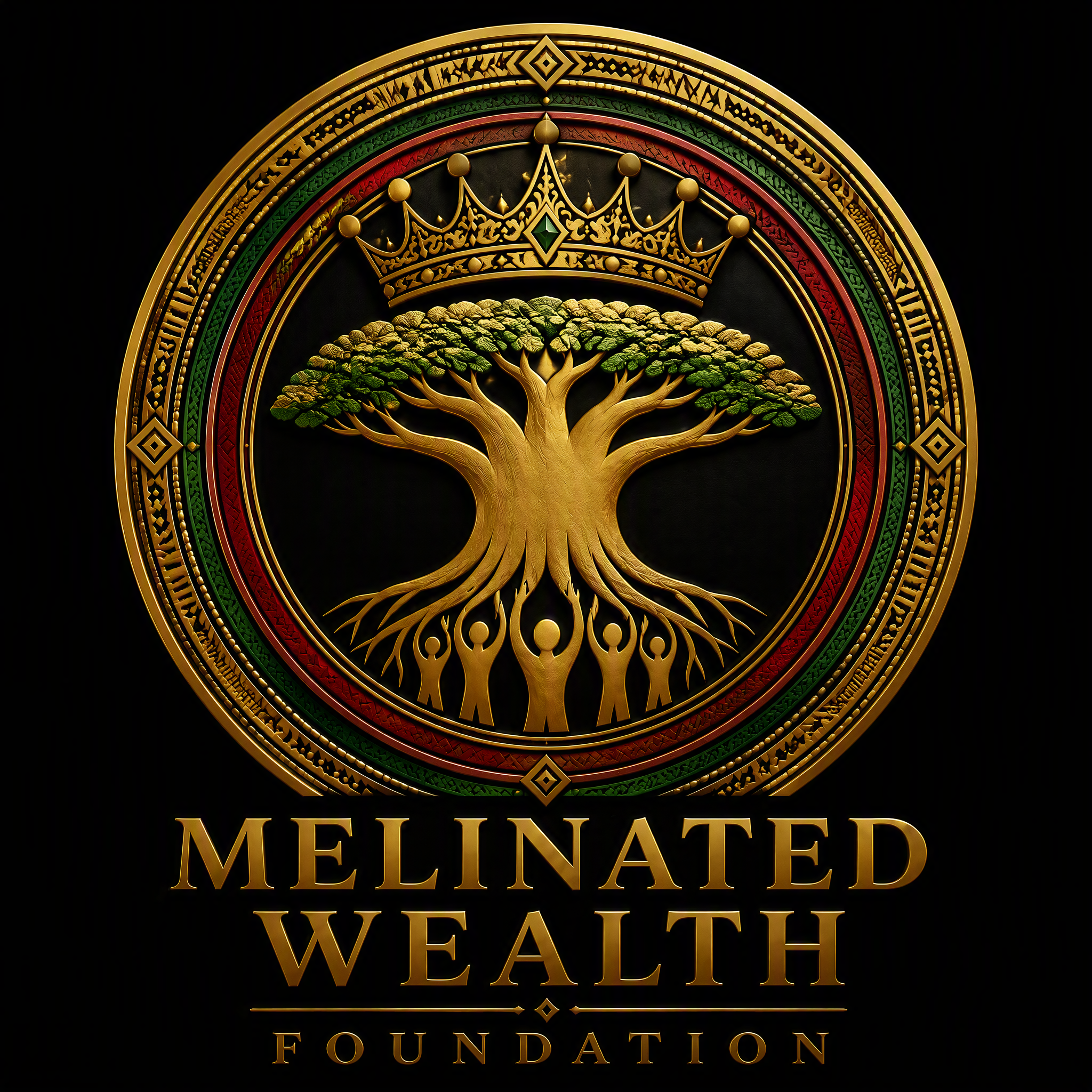 Melinated Wealth Foundation crowned baobab tree emblem